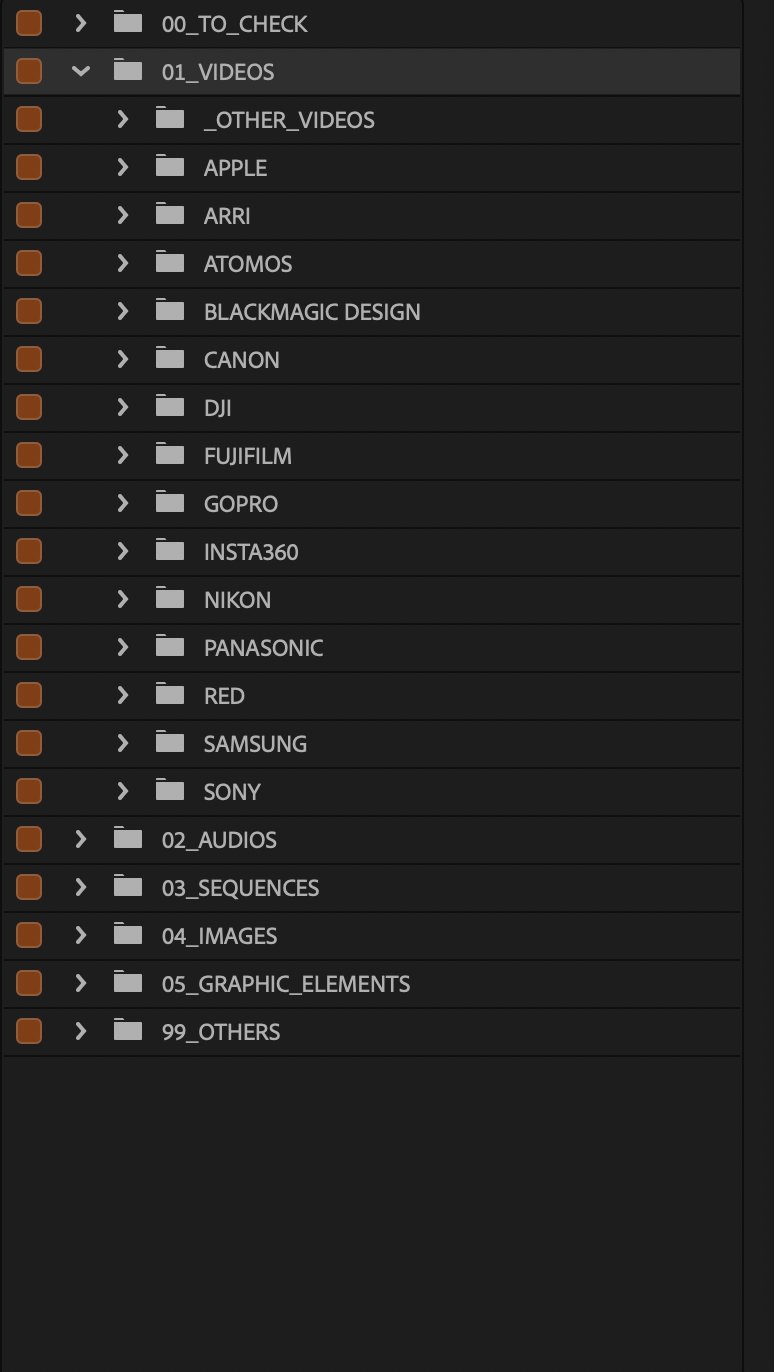 Open videos and the brands are already there: Sony, Canon, RED, Blackmagic, Nikon, and the others Project Architect recognizes.